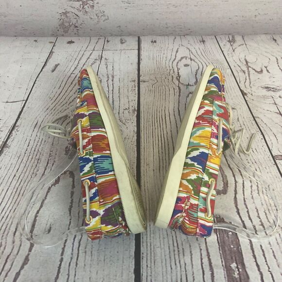 Sperry‎ Top Sider Shoes Womens 7.5 Beaded Fabric Rainbow Core Colors Loafers - Picture 6 of 8